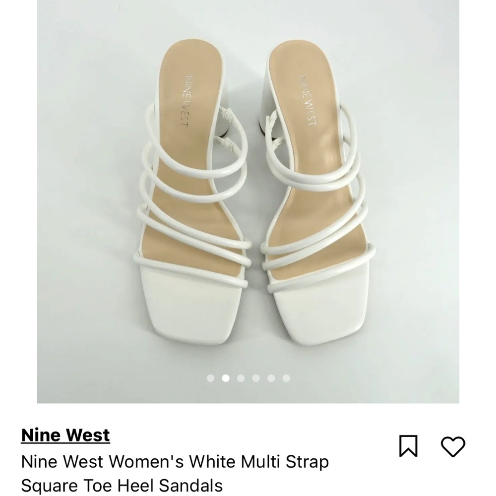 Nine West White Strappy Sandals